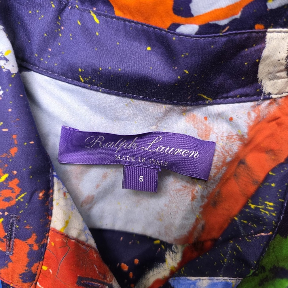 Ralph Lauren Purple Label Charley Print Cotton Satin Day Dress Size 6 $2,990 - Picture 3 of 11